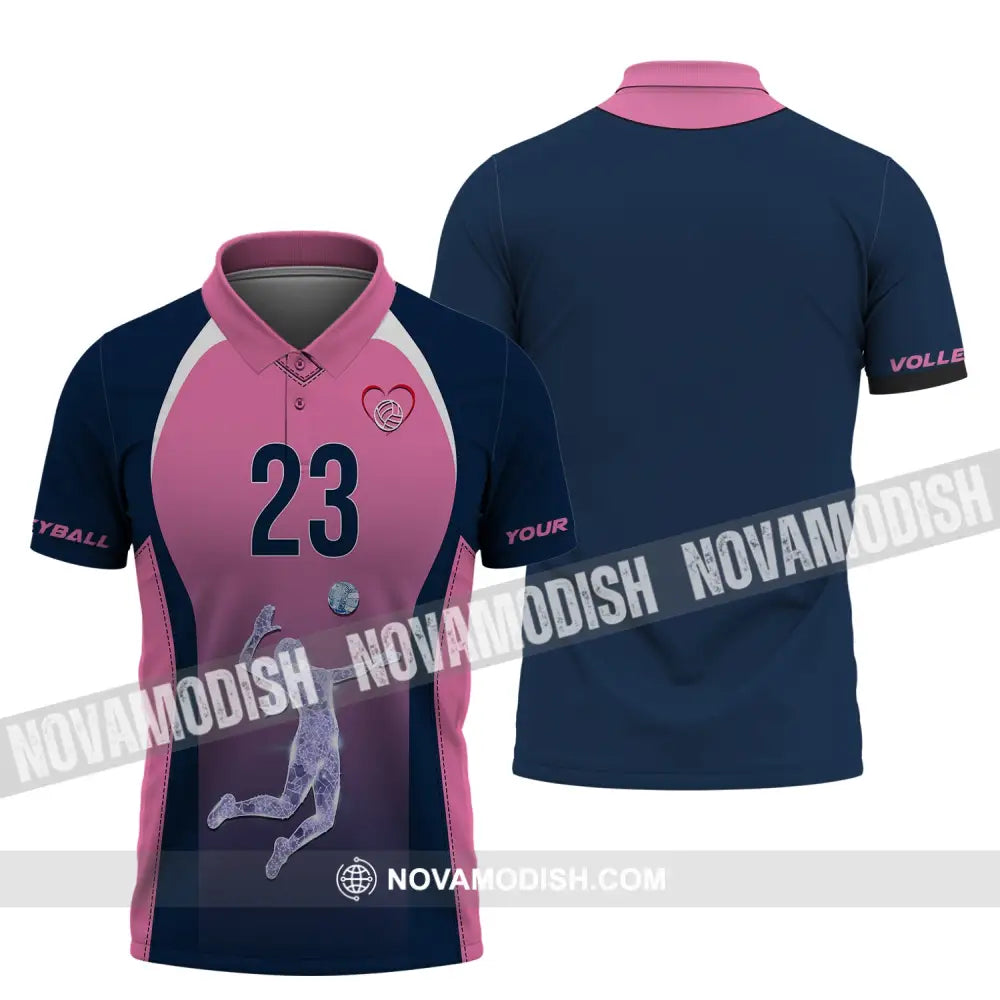 Woman Shirt Custom Name And Number Volleyball Hoodie Team T-Shirt Gift For Players Polo / S