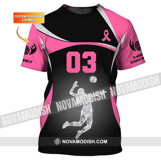 Woman Shirt Custom Name And Number Volleyball T-Shirt For Team Gift Players