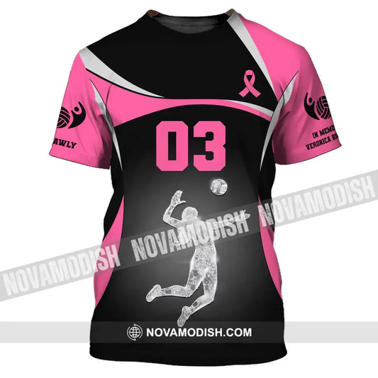 Woman Shirt Custom Name And Number Volleyball T-Shirt For Team Gift Players / S