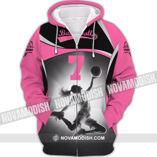 Woman Shirt Custom Name And Number Volleyball T-Shirt For Team Gift Players Zipper Hoodie / S