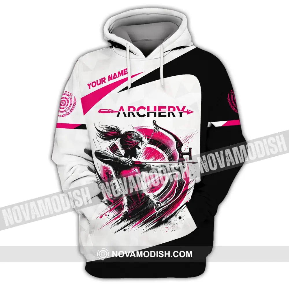 Woman Shirt Custom Name Archer Archery Team Uniform Gift Hoodie / S T-Shirt