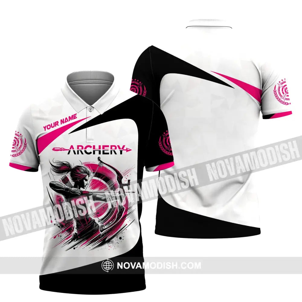 Woman Shirt Custom Name Archer Archery Team Uniform Gift Polo / S T-Shirt