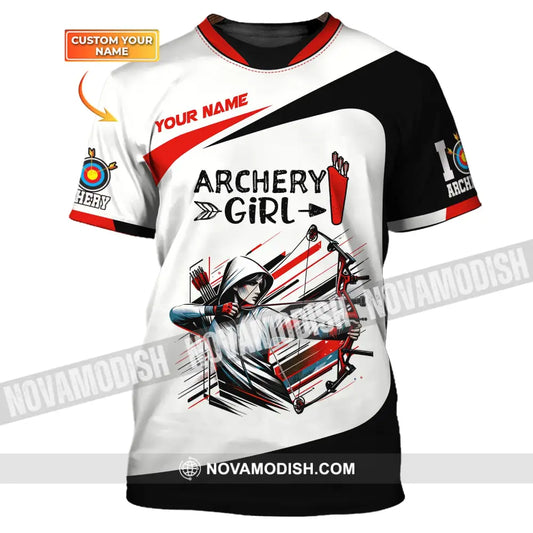 Woman Shirt Custom Name Archery Girl For Lovers T-Shirt