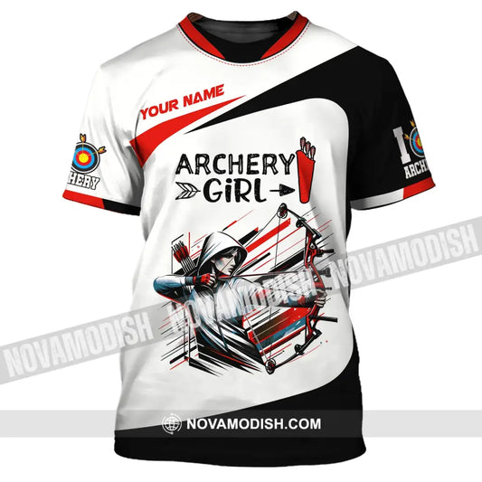 Woman Shirt Custom Name Archery Girl For Lovers T-Shirt / S