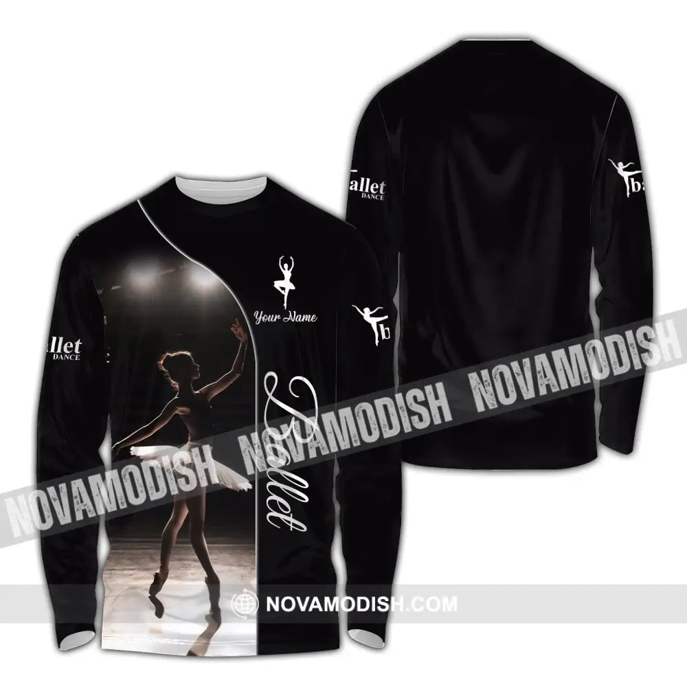 Woman Shirt Custom Name Ballet T-Shirt Gift Long Sleeve / S T-Shirt