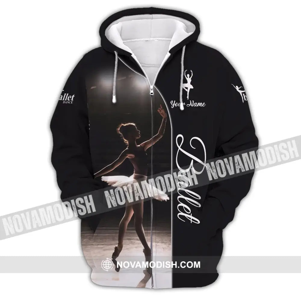 Woman Shirt Custom Name Ballet T-Shirt Gift Zipper Hoodie / S T-Shirt