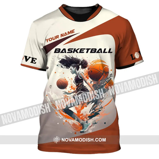 Woman Shirt Custom Name Basketball Hoodie Polo Gift For Lover T-Shirt / S