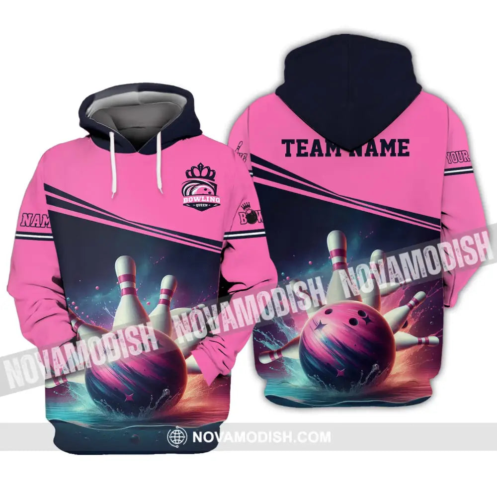 Woman Shirt - Custom Name Shirt Bowling Shirt - Gift for Bowling Lovers Hoodie / S T-shirt
