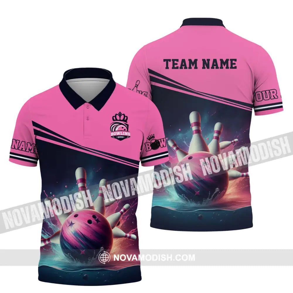 Woman Shirt - Custom Name Shirt Bowling Shirt - Gift for Bowling Lovers Polo Shirt / S T-shirt