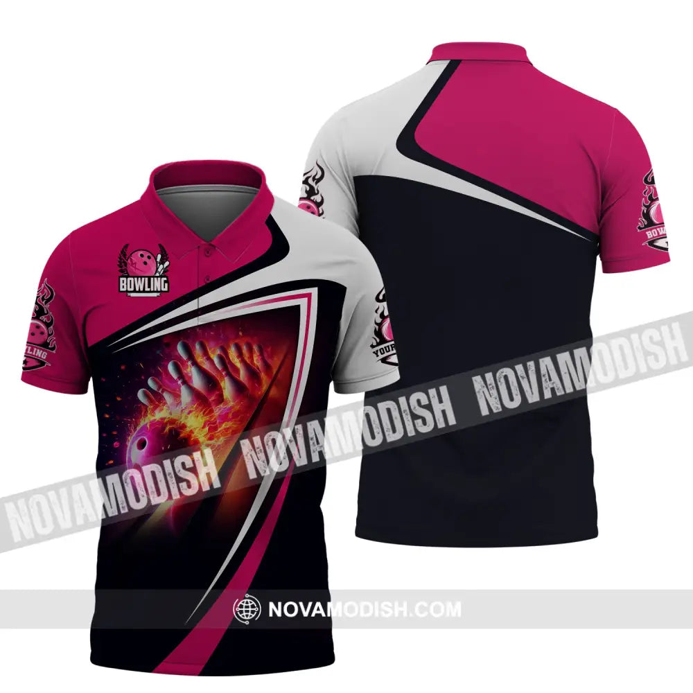 Woman Shirt Custom Name Bowling Zip Polo For Player T-Shirt / S T-Shirt