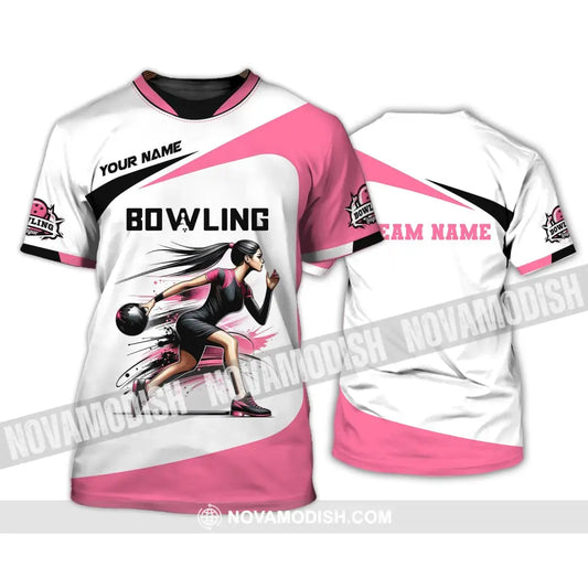 Woman Shirt Custom Name Bowling Zip Polo For Player T-Shirt T-Shirt / S