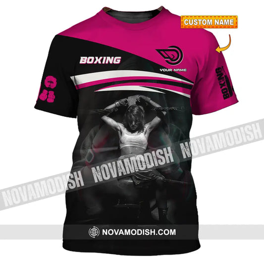 Woman Shirt Custom Name Boxing Long Sleeve T-Shirt T-Shirt