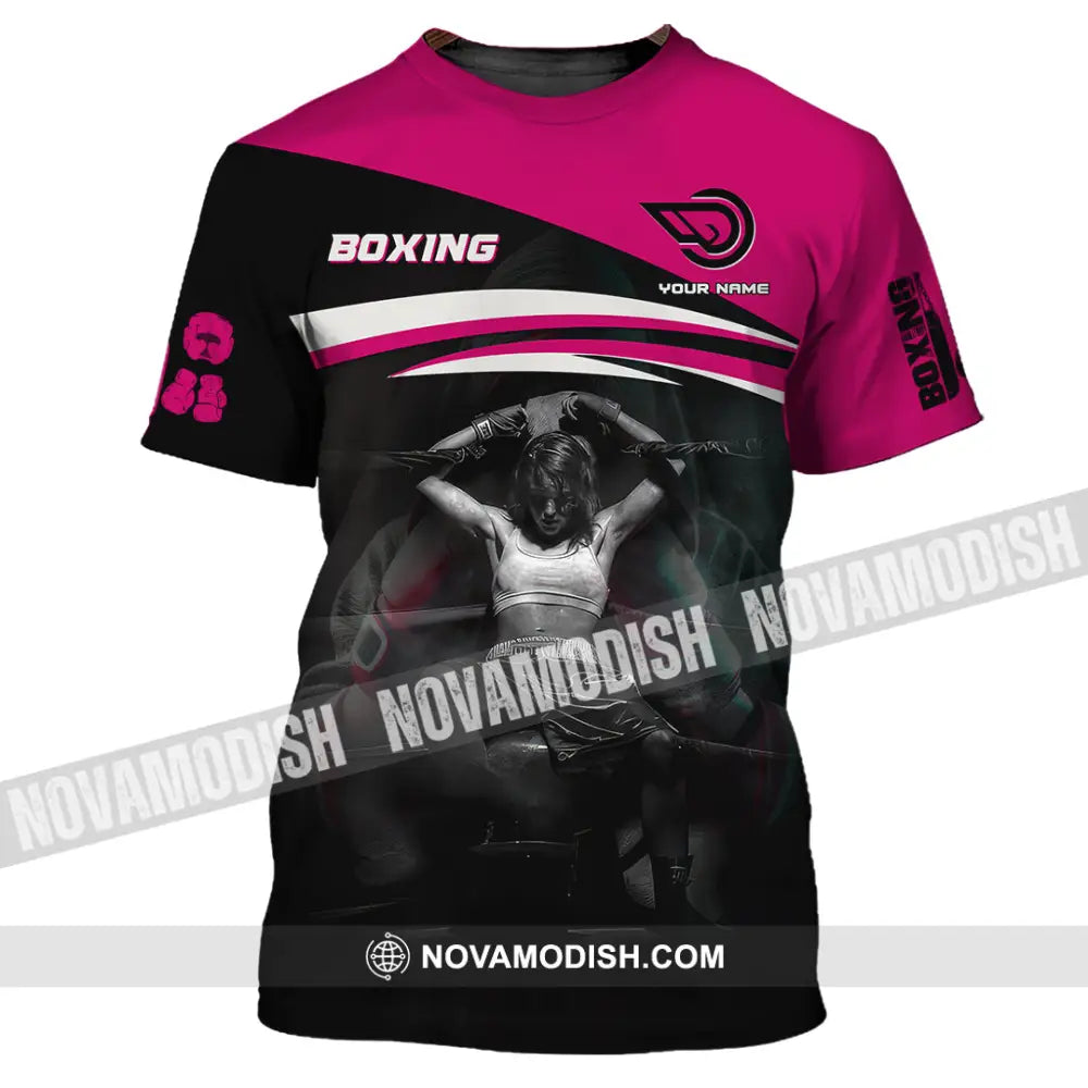 Woman Shirt Custom Name Boxing Long Sleeve T-Shirt / S T-Shirt