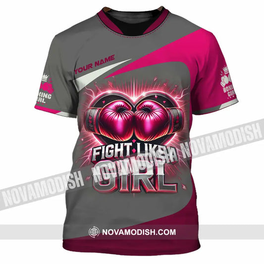 Woman Shirt Custom Name Boxing Polo Long Sleeve T-Shirt / S T-Shirt