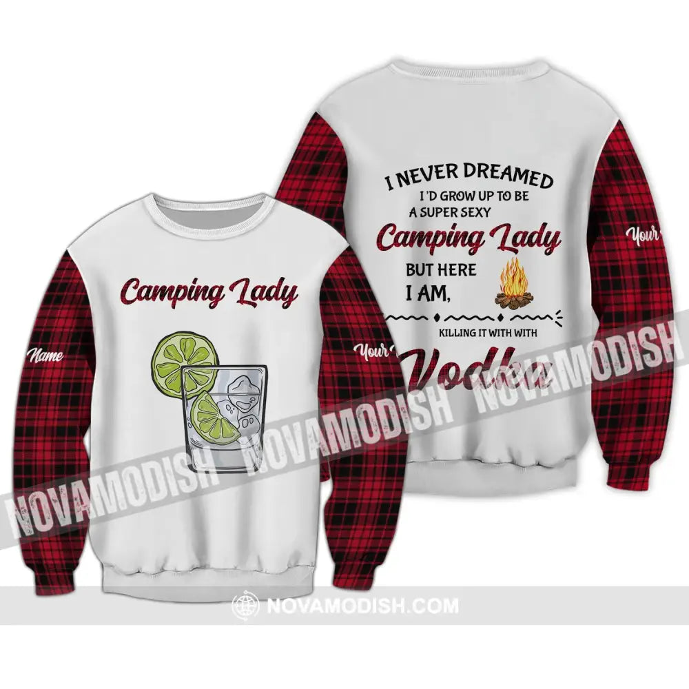 Woman Shirt - Custom Name Shirt - Camping Lady Shirt I Never Dreamed I’d Grow Up to be Super Sexy Long Sleeve / S