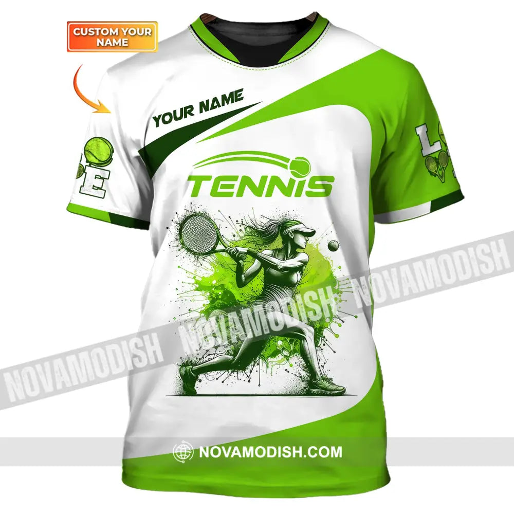 Woman Shirt Custom Name For Tennis Player T-Shirt Lover Gift Apparel