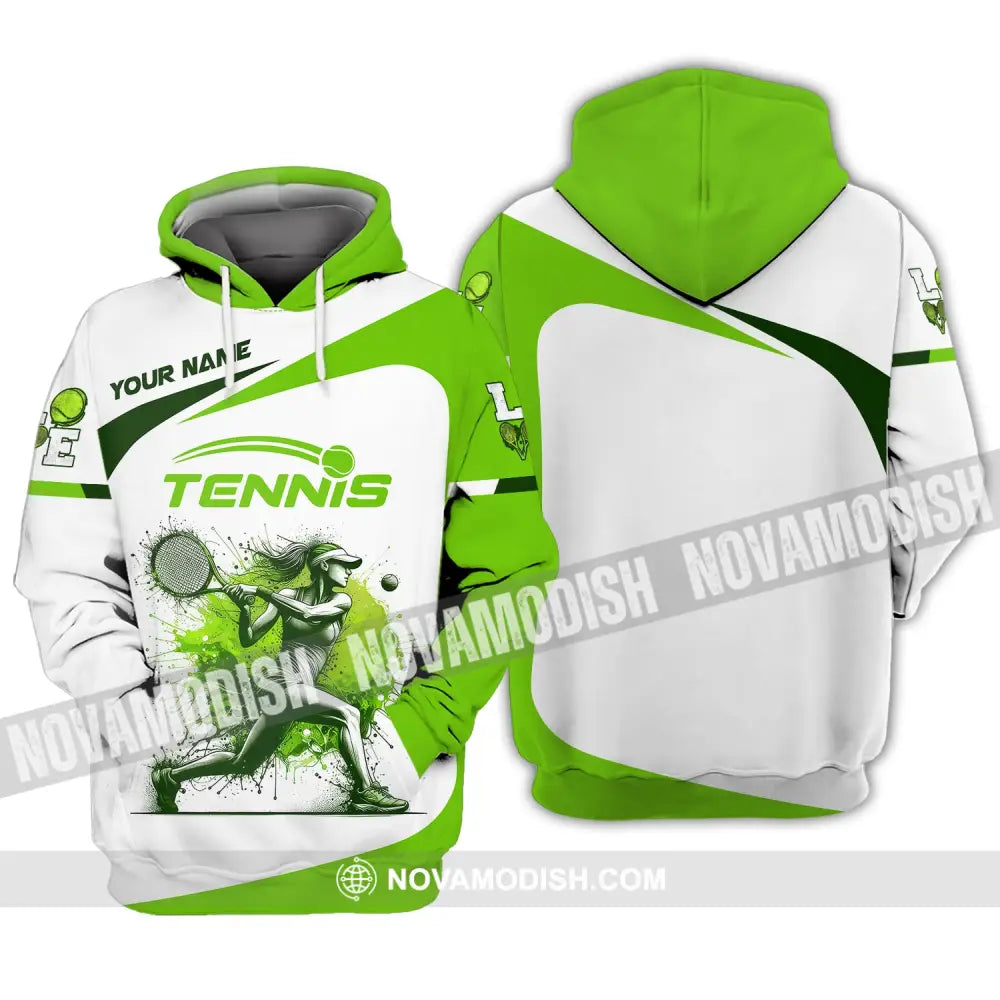Woman Shirt Custom Name For Tennis Player T-Shirt Lover Gift Apparel Hoodie / S