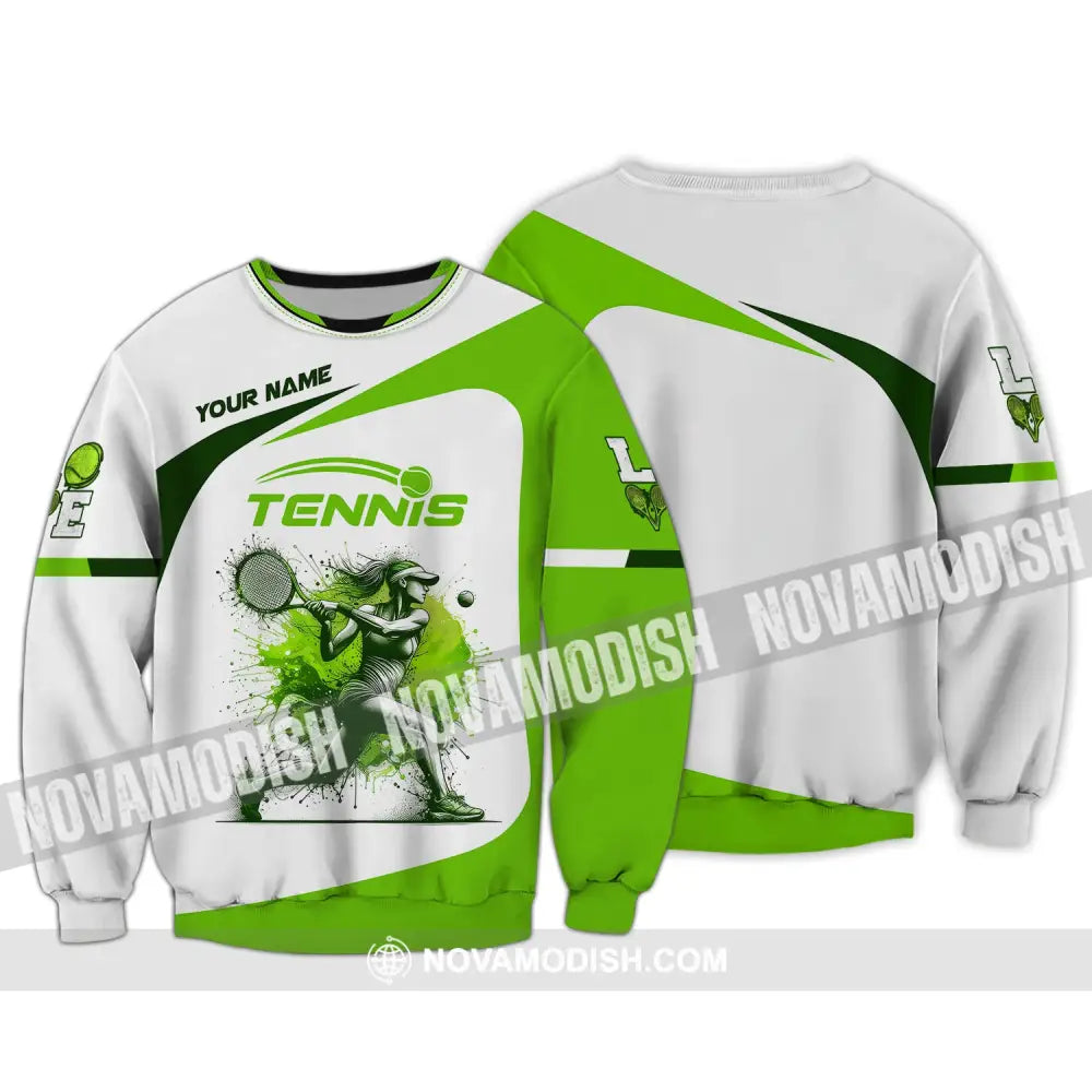 Woman Shirt Custom Name For Tennis Player T-Shirt Lover Gift Apparel Long Sleeve / S
