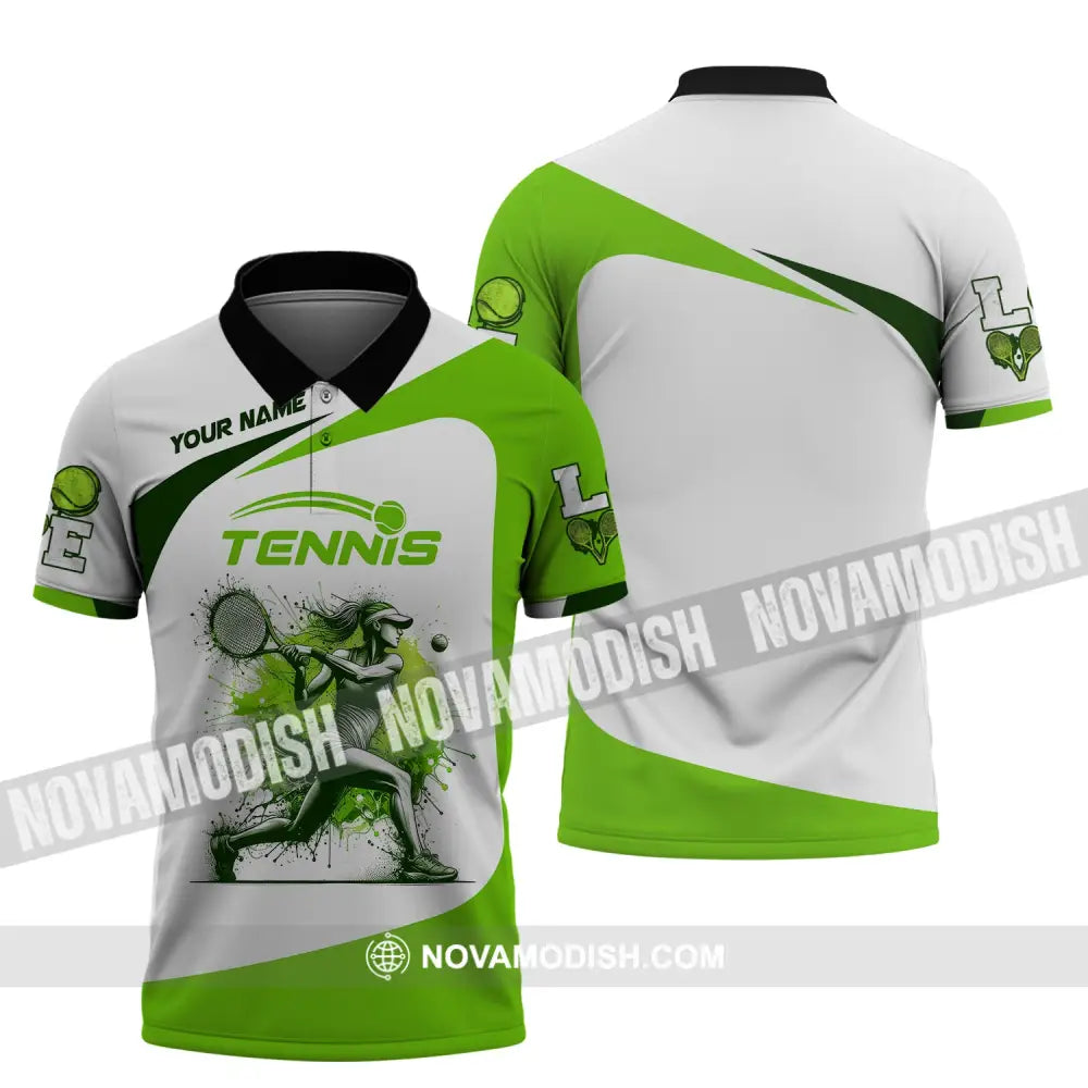 Woman Shirt Custom Name For Tennis Player T-Shirt Lover Gift Apparel Polo / S