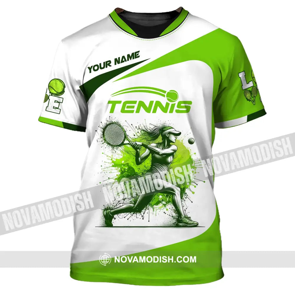 Woman Shirt Custom Name For Tennis Player T-Shirt Lover Gift Apparel / S