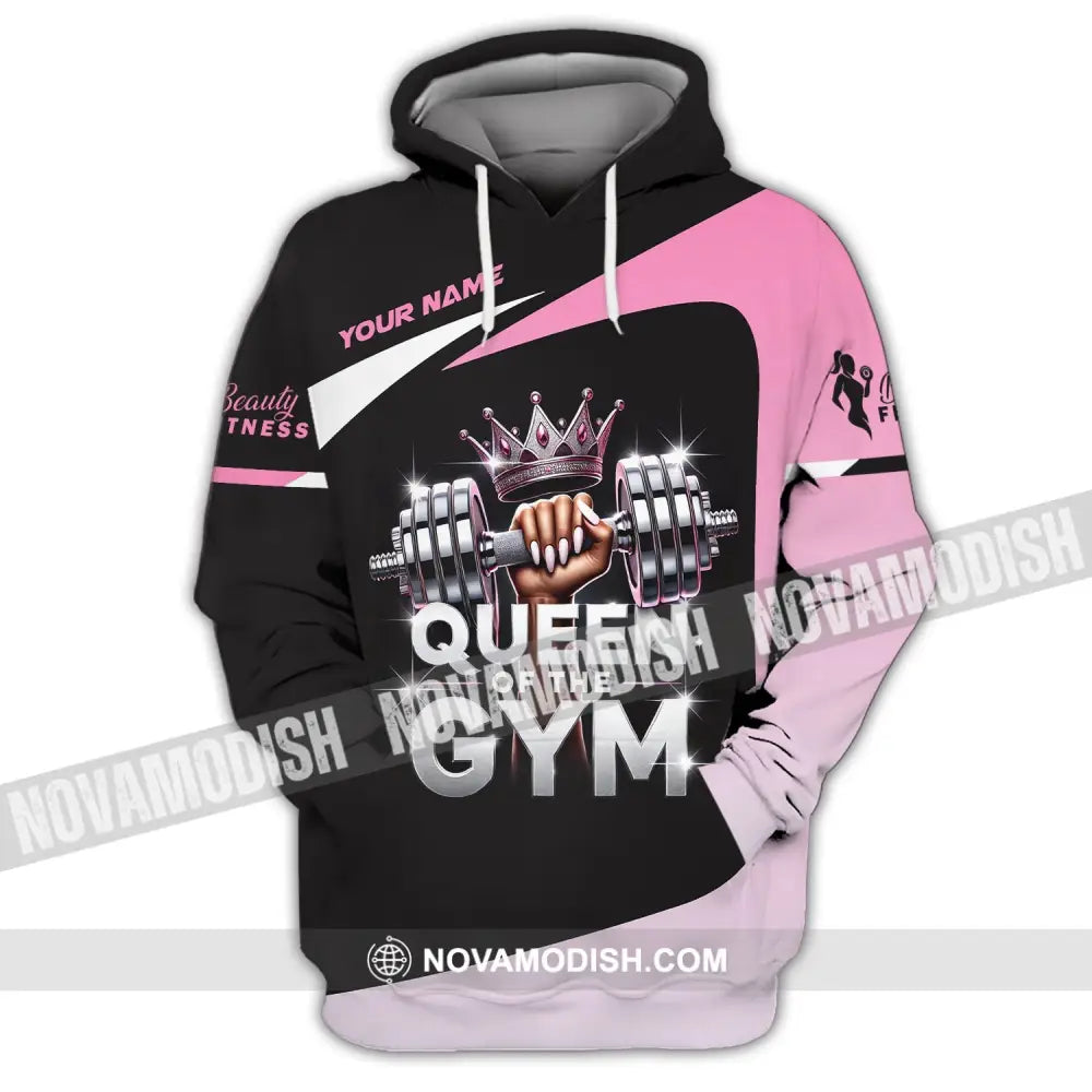 Woman Shirt Custom Name Gym Queen Of The T-Shirt Hoodie / S T-Shirt