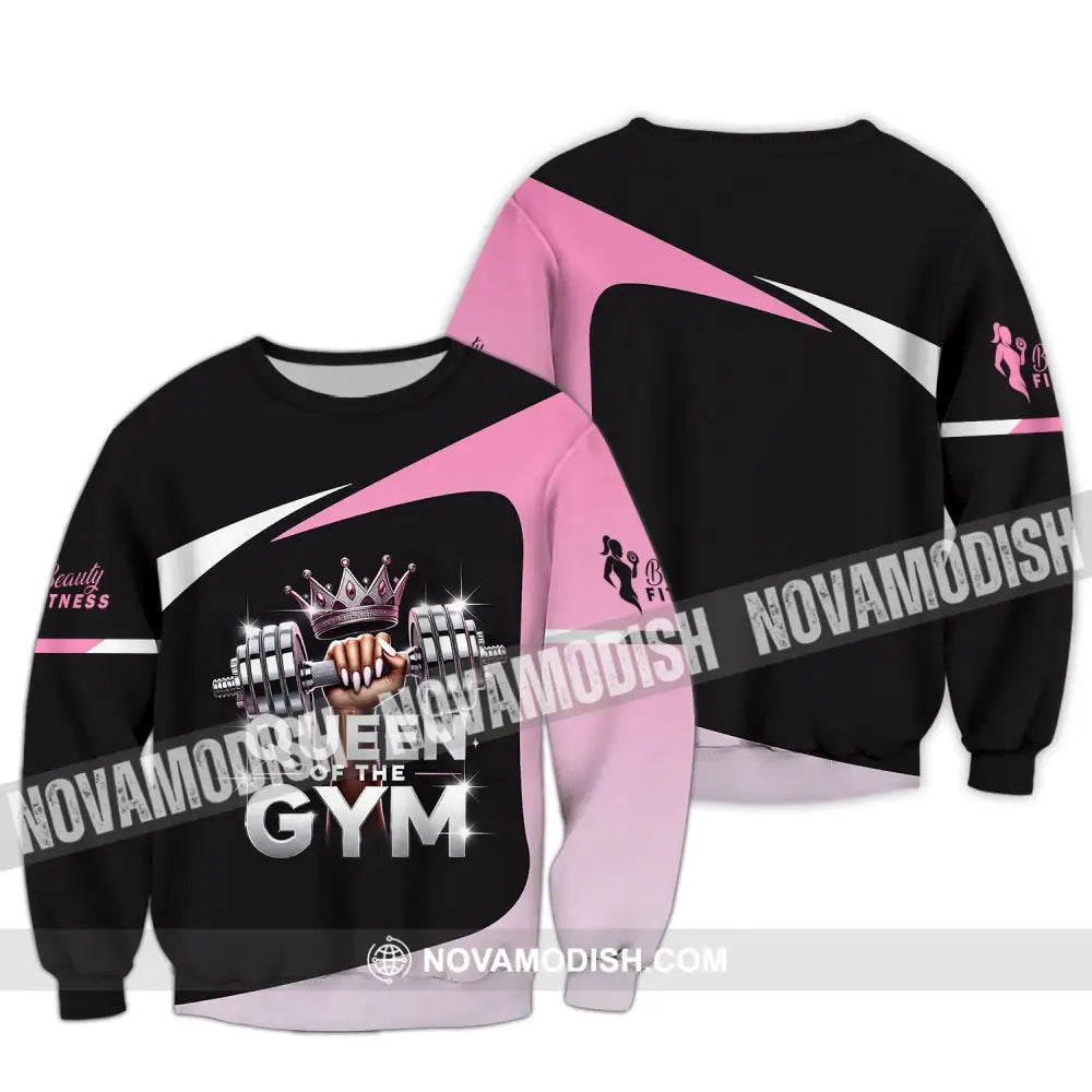 Woman Shirt Custom Name Gym Queen Of The T-Shirt Long Sleeve / S T-Shirt