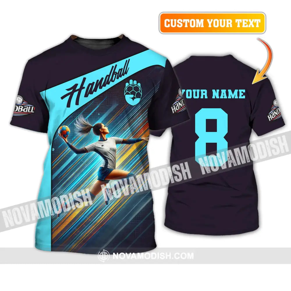 Woman Shirt Custom Name Handball T-Shirt Hoodie For Players