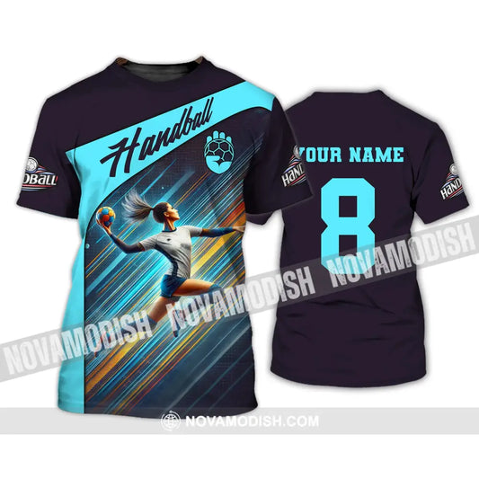 Woman Shirt Custom Name Handball T-Shirt Hoodie For Players / S