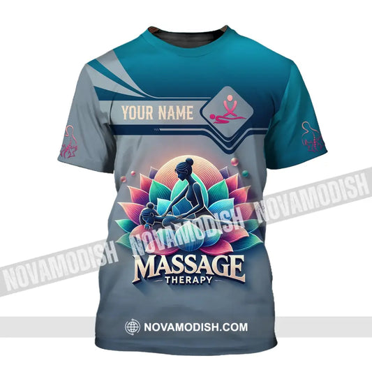 Woman Shirt Custom Name Massage Therapist T-Shirt For Therapists Uniform / S T-Shirt