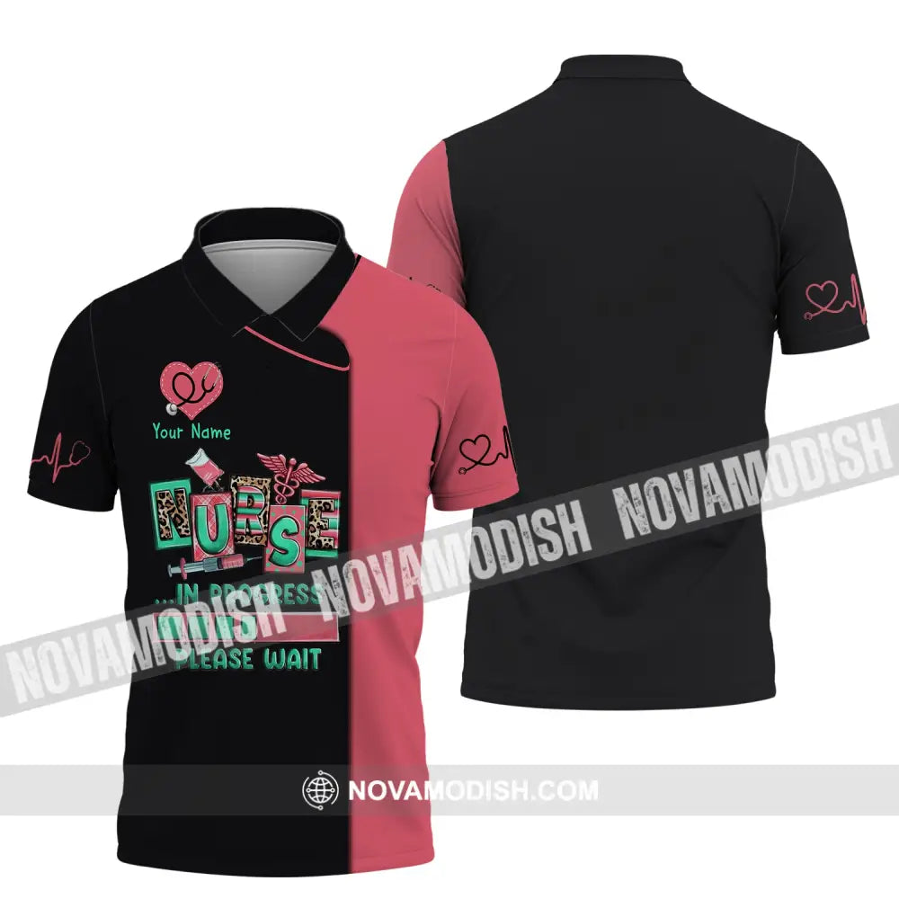 Woman Shirt Custom Name Nurse T-Shirt In Process For Nurses Polo / S