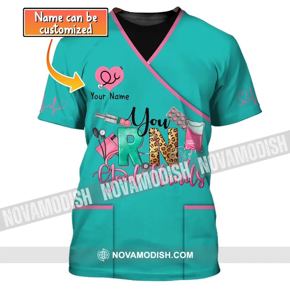 Woman Shirt Custom Name Nurse T-Shirt Rn Life Tee For Nurses