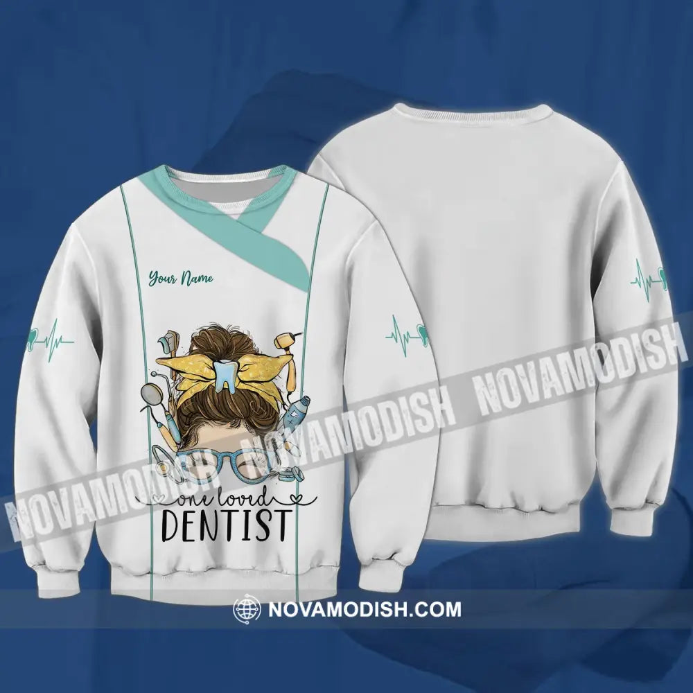 Woman Shirt - Custom Name Shirt - Personalized Shirt - One Loved Dentist Long Sleeve / S T-shirt