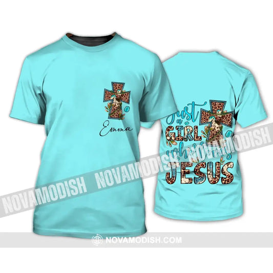 Woman Shirt - Custom Name T-Shirt - Just A Girl Who Loves Jesus T-Shirt / S T-shirt