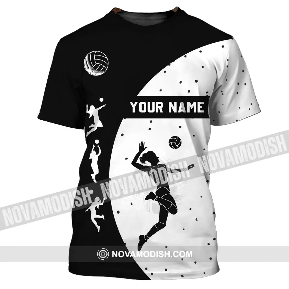 Woman Shirt - Custom Name T-Shirt Volleyball Clothing T-Shirt