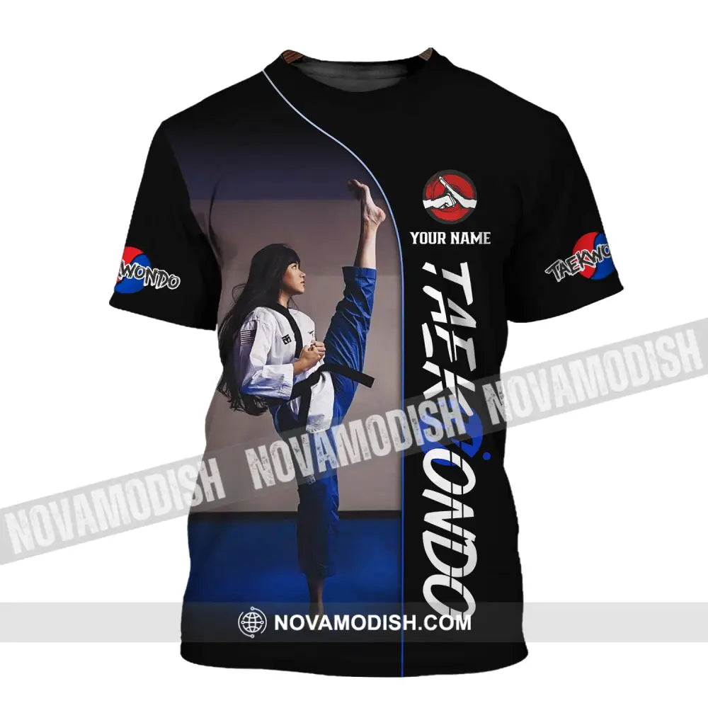 Woman Shirt Custom Name Taekwondo Hoodie Polo Long Sleeve Gift For Lovers T-Shirt / S T-Shirt