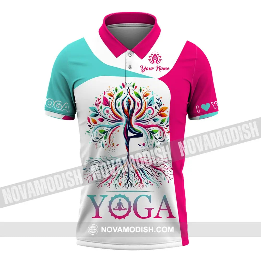 Woman Shirt Custom Name Yoga T-Shirt Hoodie Long Sleeve Gift For Lover Polo / S T-Shirt