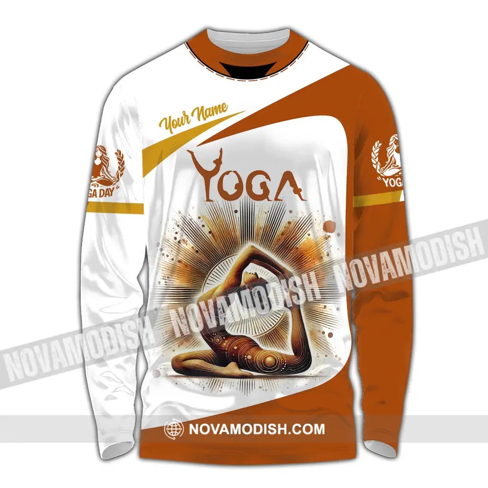 Woman Shirt Custom Name Yoga T-Shirt Hoodie Long Sleeve Gift For Lover / S T-Shirt