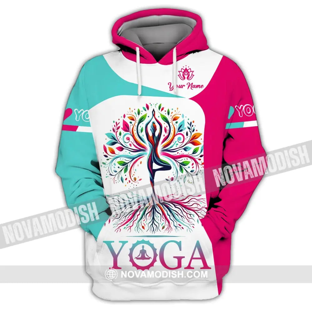 Woman Shirt Custom Name Yoga T-Shirt Hoodie Long Sleeve Gift For Lover / S T-Shirt