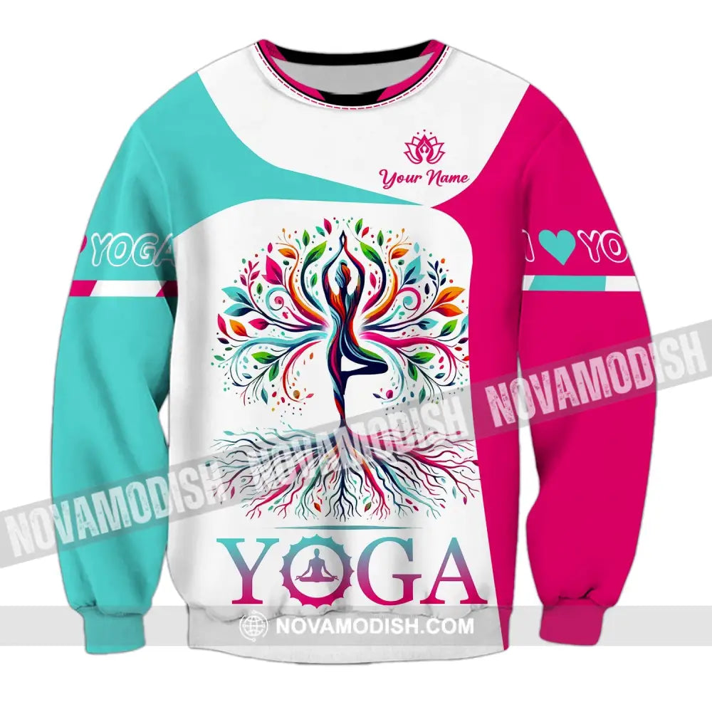 Woman Shirt Custom Name Yoga T-Shirt Hoodie Long Sleeve Gift For Lover / S T-Shirt