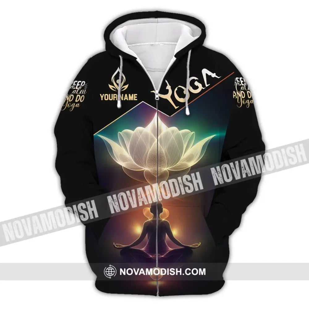 Woman Shirt Custom Name Yoga T-Shirt Hoodie Long Sleeve Zipper / S T-Shirt