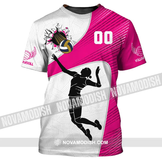 Woman Shirt Custom Number Volleyball T-Shirt For Team Gift Players / S