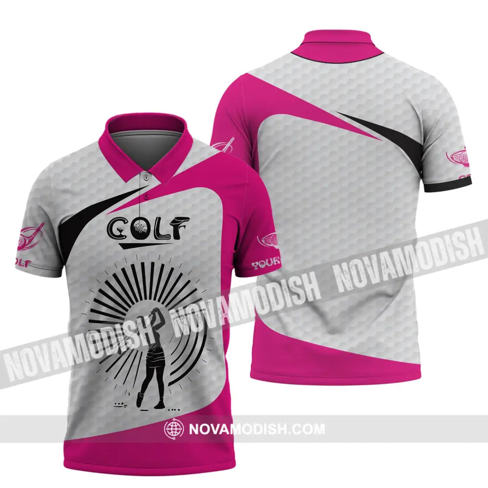 Woman Shirt Golf T-Shirt Player Polo Gift For Golfer Tee Golfing Gifts / S