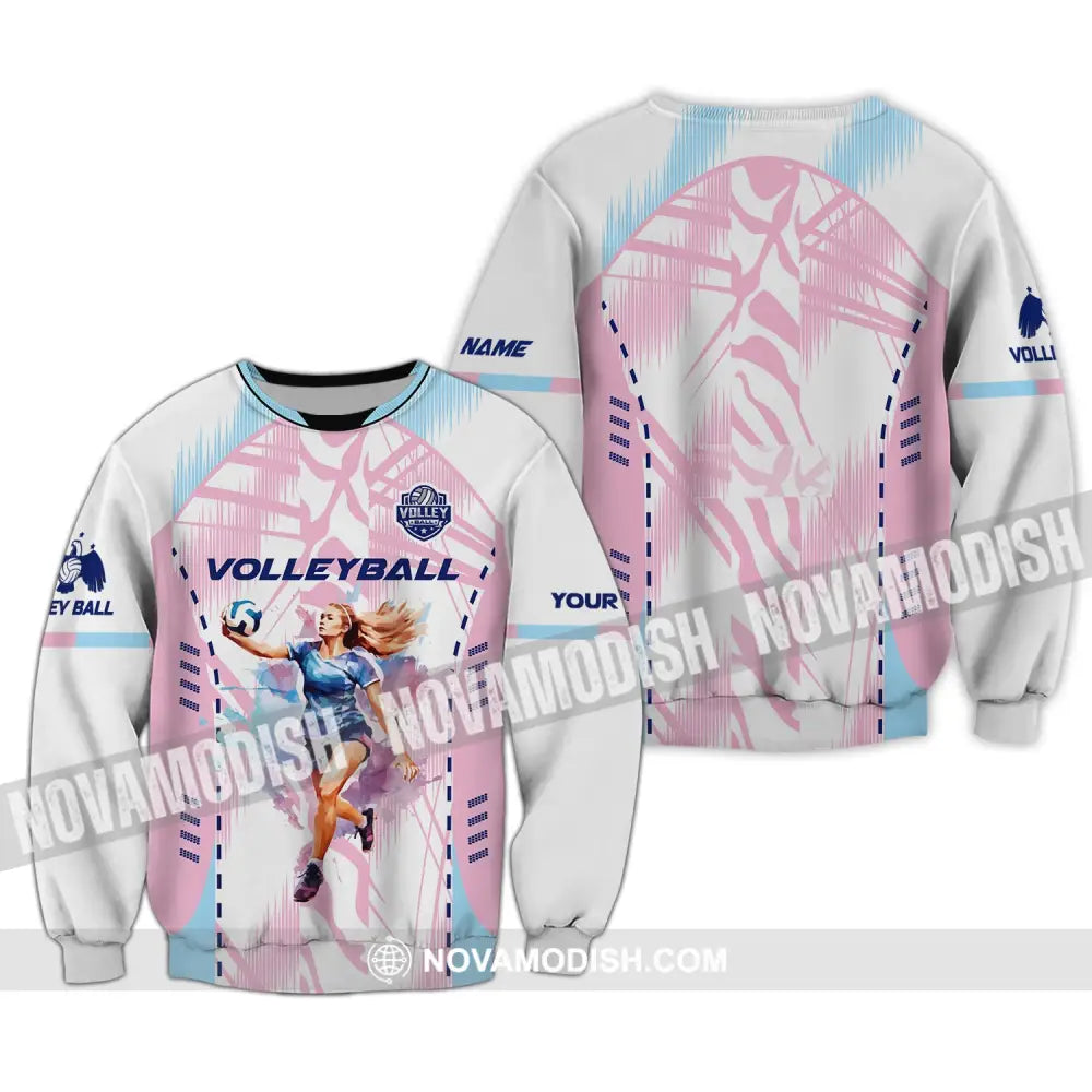 Woman Shirt Volleyball Custom Team T-Shirt For Club Gift Players Long Sleeve / S