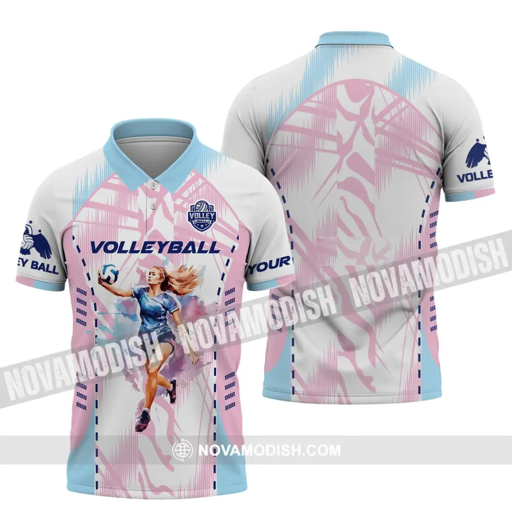 Woman Shirt Volleyball Custom Team T-Shirt For Club Gift Players Polo / S