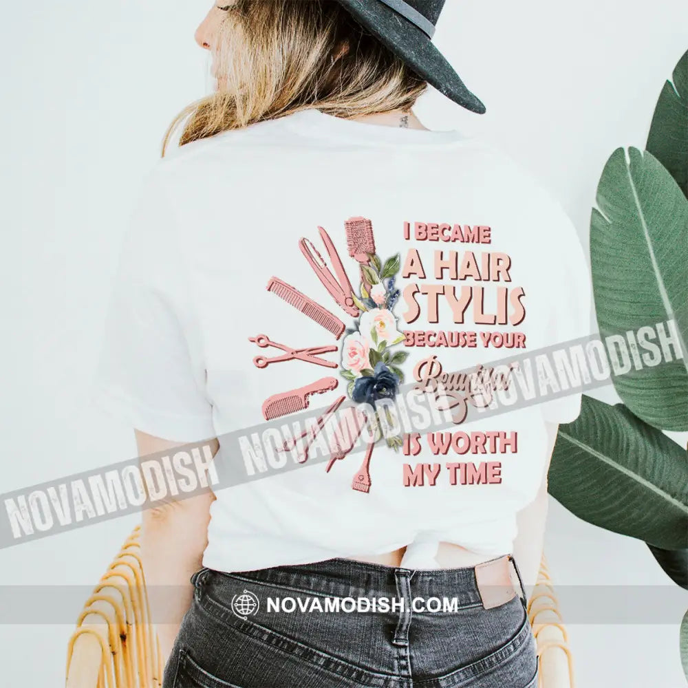 Woman T-Shirt Hairdresser Tshirt Shirt For Hairstylists T-Shirt