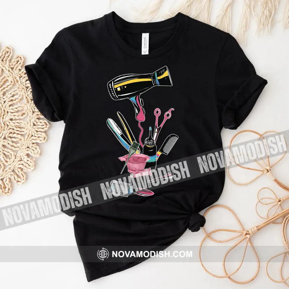 Woman T-Shirt Hairdresser Tshirt Shirt For Hairstylists Classic Tee / Black S T-Shirt