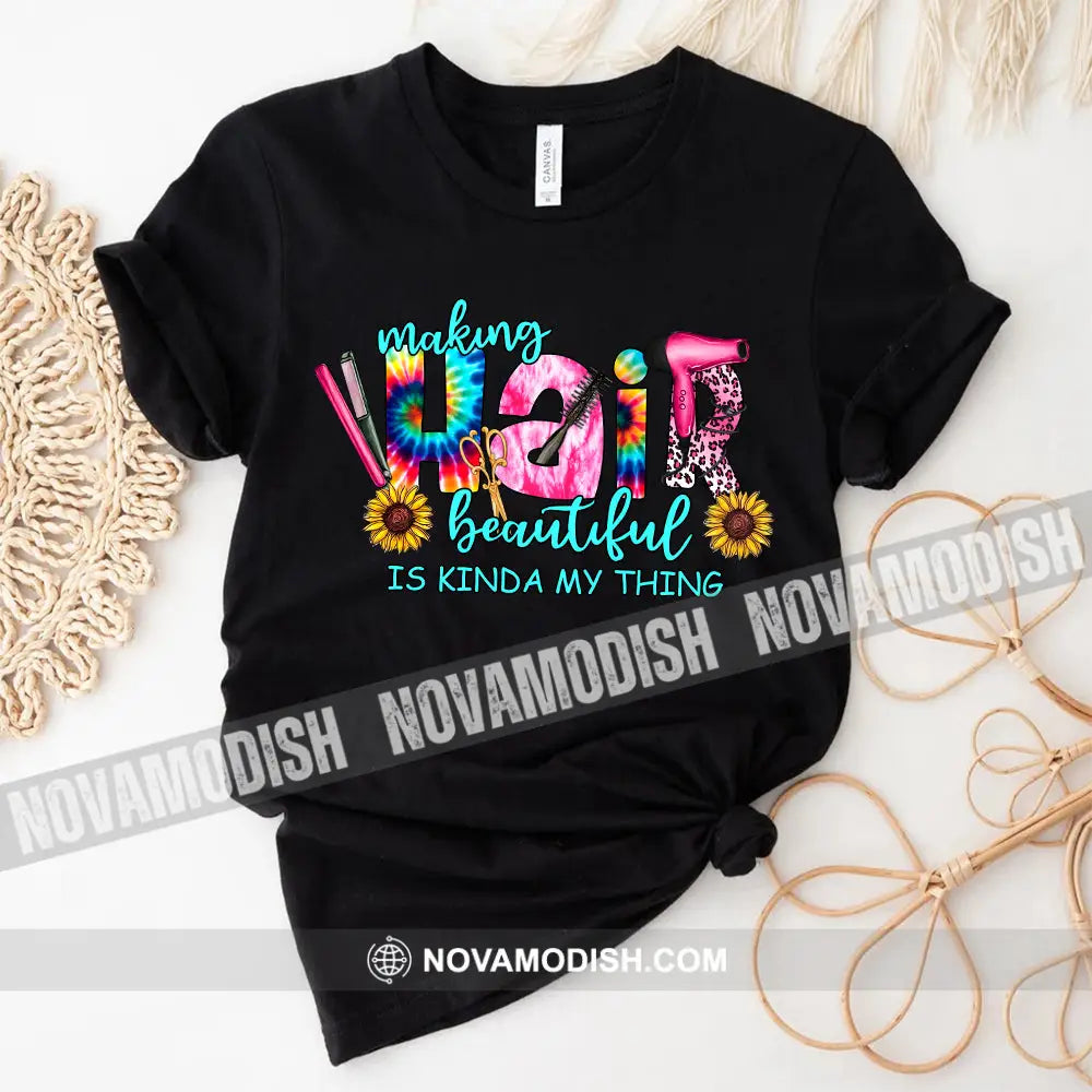 Woman T-Shirt Hairdresser Tshirt Shirt For Hairstylists Classic Tee / Black S T-Shirt