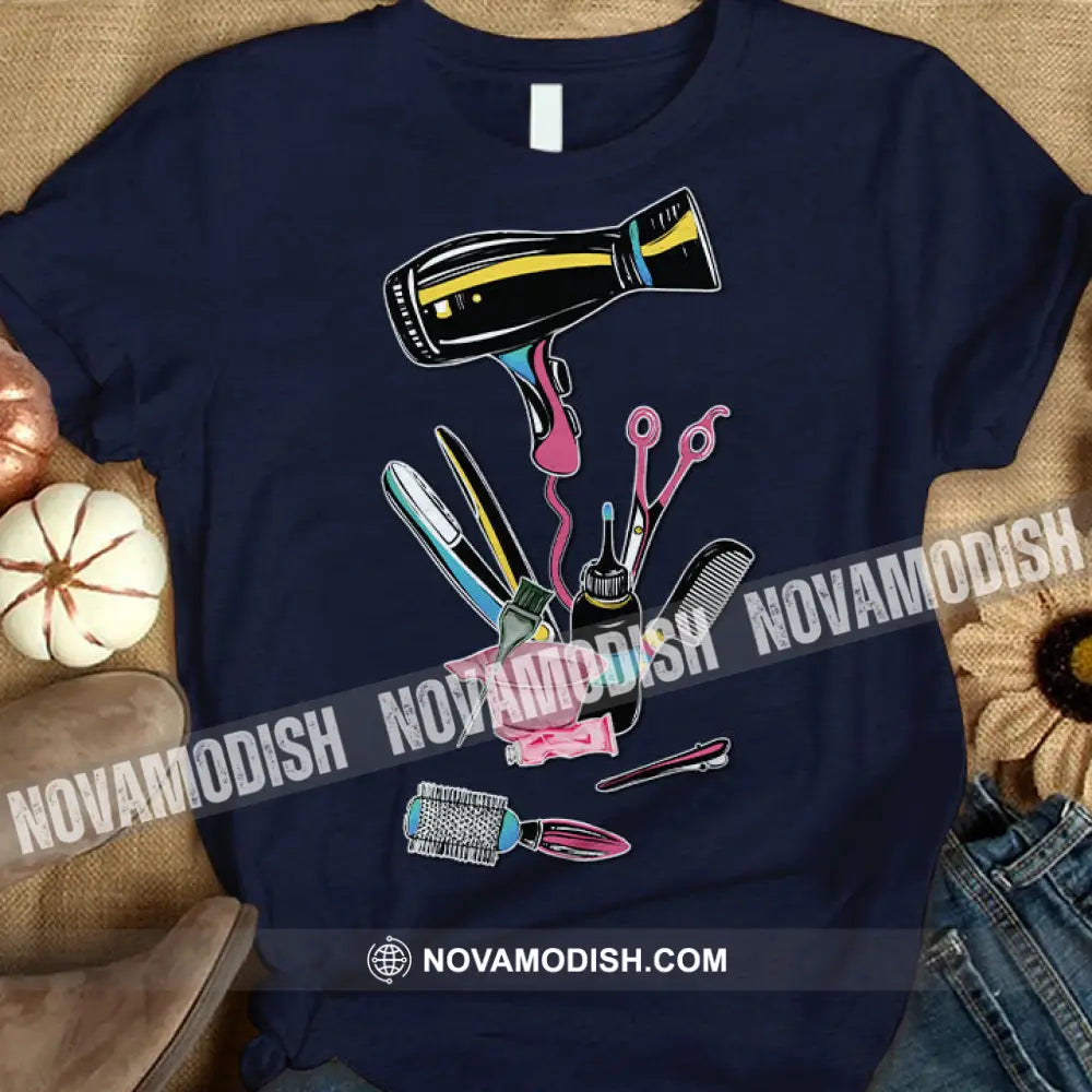 Woman T-Shirt Hairdresser Tshirt Shirt For Hairstylists Classic Tee / Dark Blue S T-Shirt