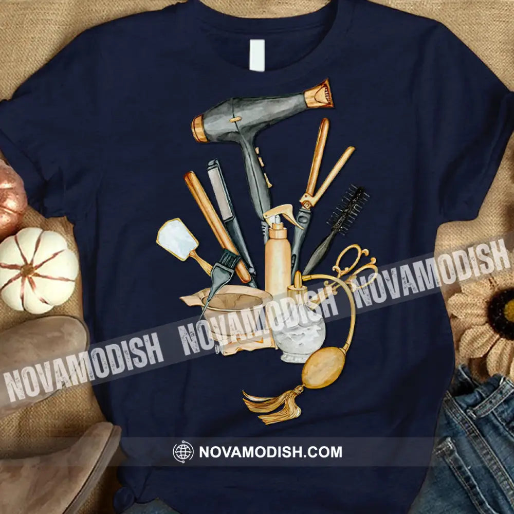 Woman T-Shirt Hairdresser Tshirt Shirt For Hairstylists Classic Tee / Dark Blue S T-Shirt