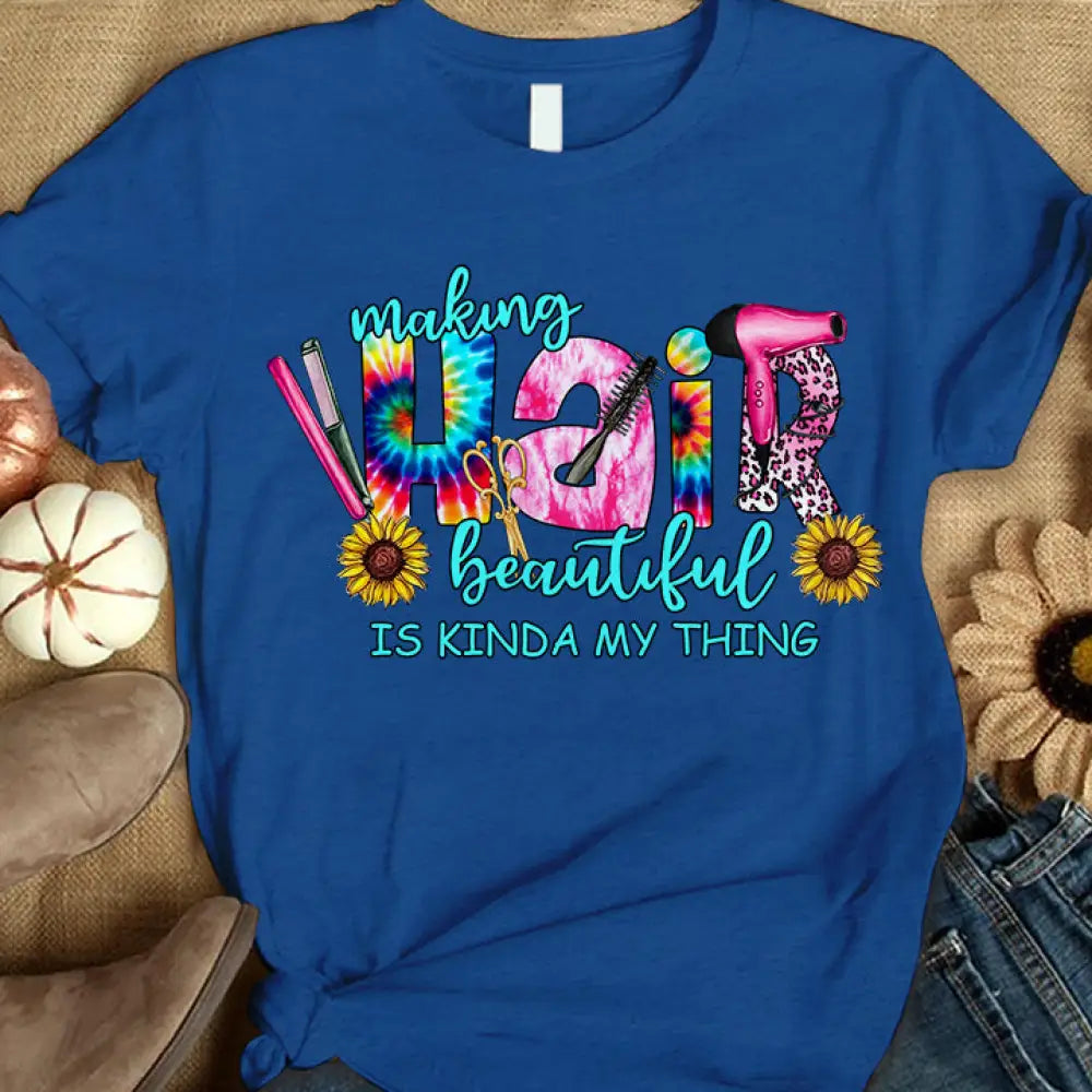 Woman T-Shirt Hairdresser Tshirt Shirt For Hairstylists Classic Tee / Navy Blue S T-Shirt